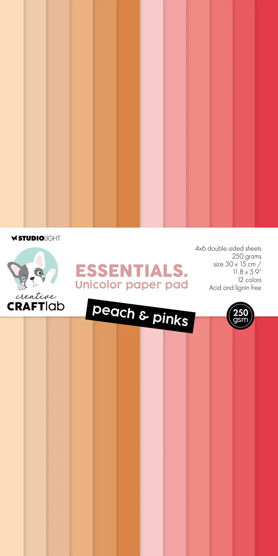 Studio Light Creative Craftlab Unicolor papirblokk Peach & Pinks