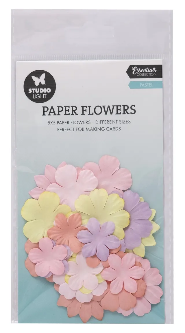 Studio Light Essentials papirblomster 25 stk pastel