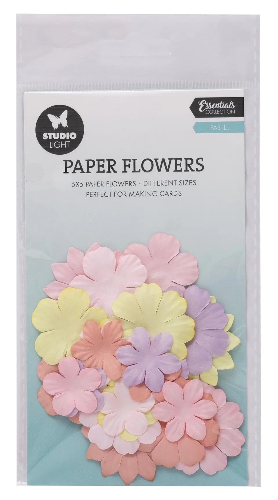 Studio Light Essentials papirblomster 25 stk pastel