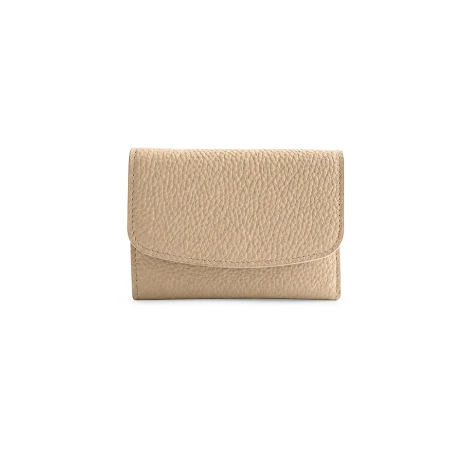 K&Co. Flapover kortholder lommebok beige skinn 12 cm