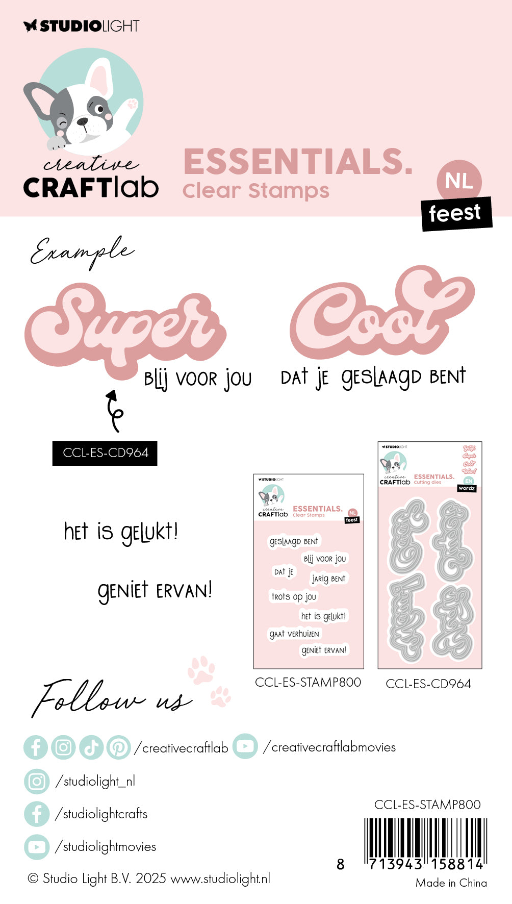 Creative Craftlab Essentials NL Teksten clear stamp tekst nederlandsk