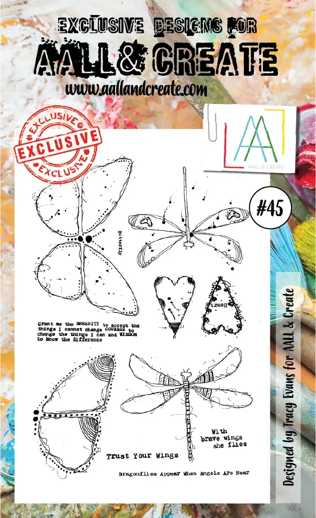 Aall and Create 45 Wings stempelsett A6 klart