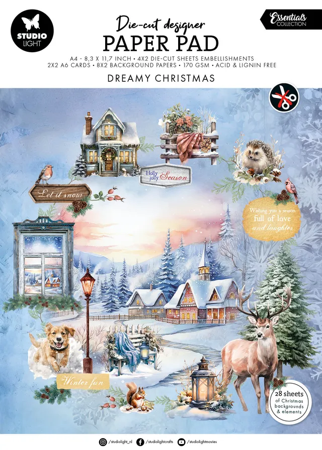 Studio Light Essentials Dreamy Christmas die-cut papirblokk jul
