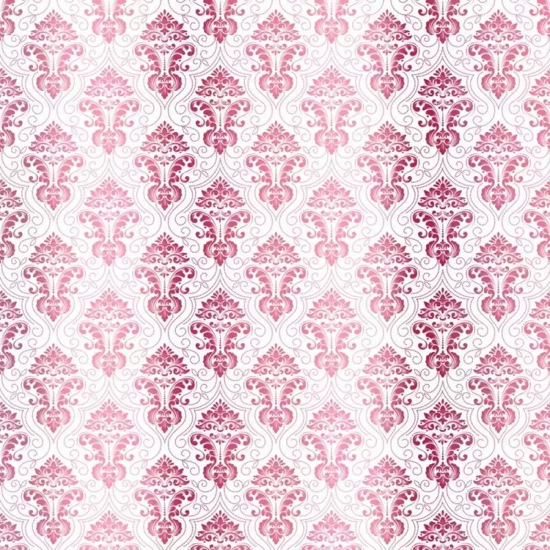 Kora Aziza kartong hvit rosa folie Damask