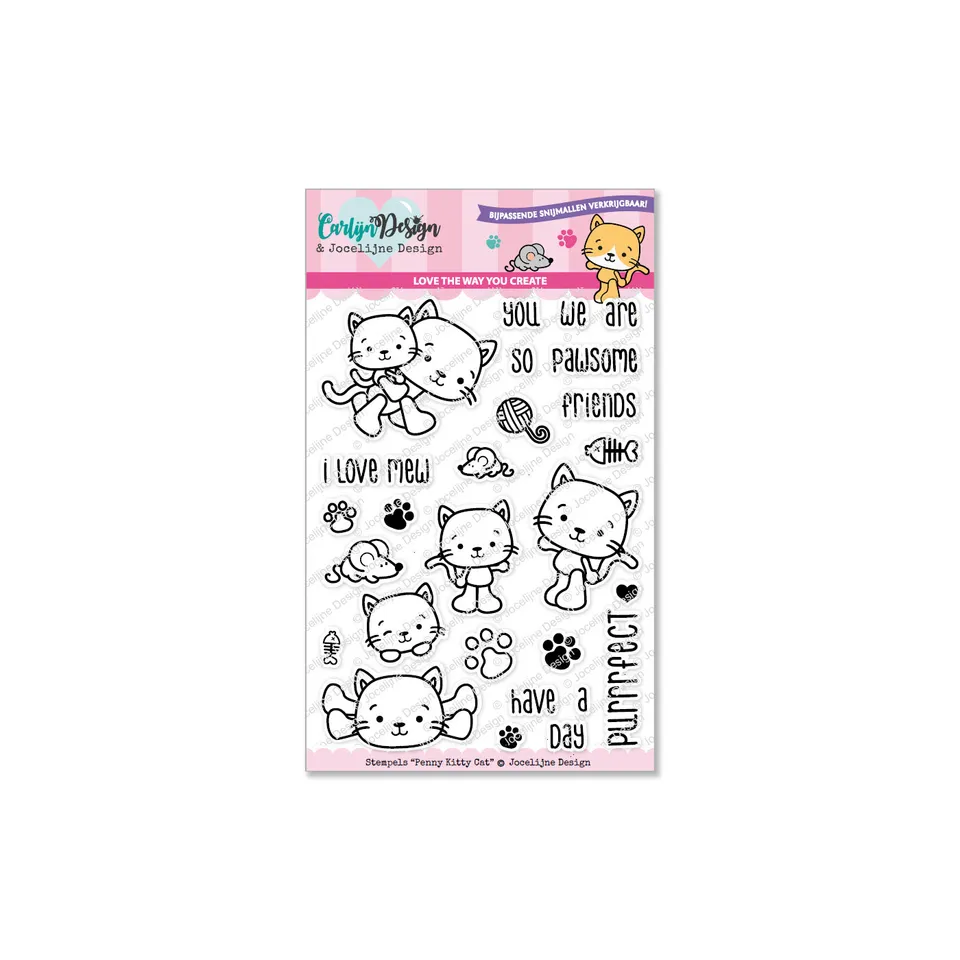 CarlijnDesign Penny Kitty Cat CDJD-0014 stempelsett A6 katt