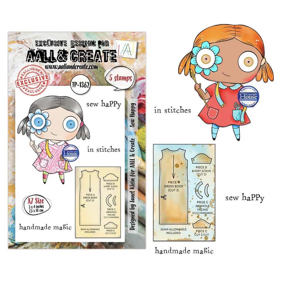 Aall and Create TP-1362 Sew Happy stempel A7