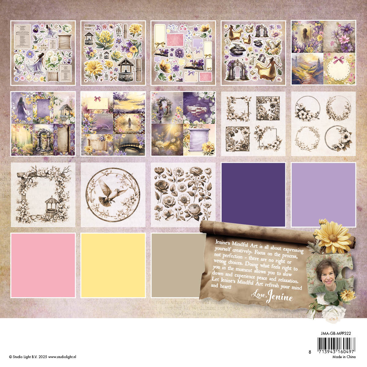 Studio Light Growing Blooming papirblokk Mixed 36 ark vellum