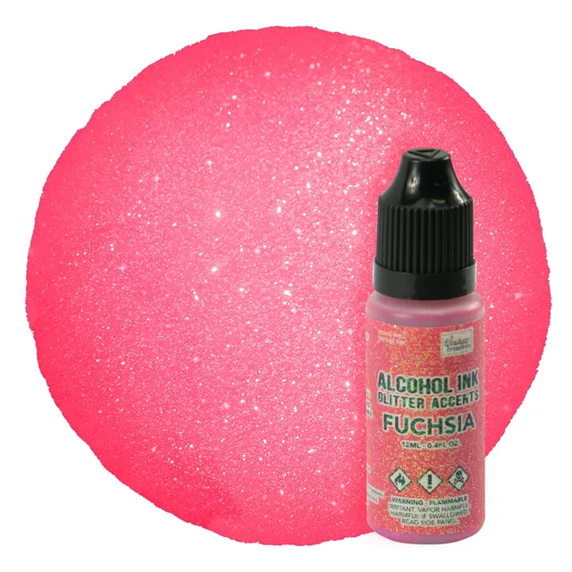 Couture Creations Glitter Accents Fuchsia alkoholblekk 12 ml rosa