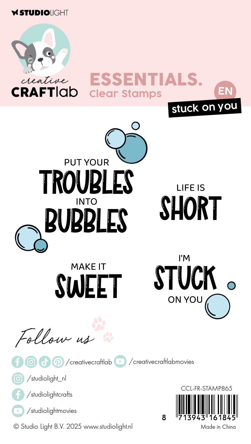 Studio Light Creative Craftlab Stuck On You stempel med tekst
