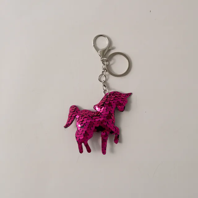 KaiserCraft nøkkelring enhjørning paljetter rosa