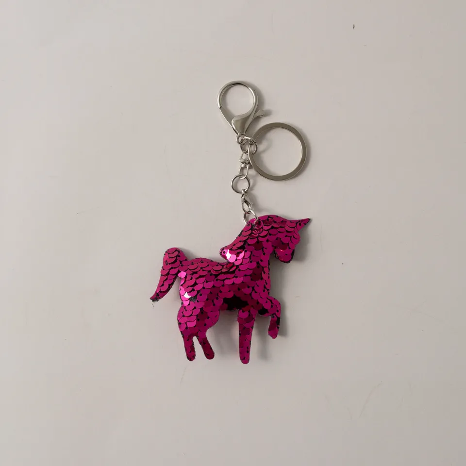 KaiserCraft nøkkelring enhjørning paljetter rosa