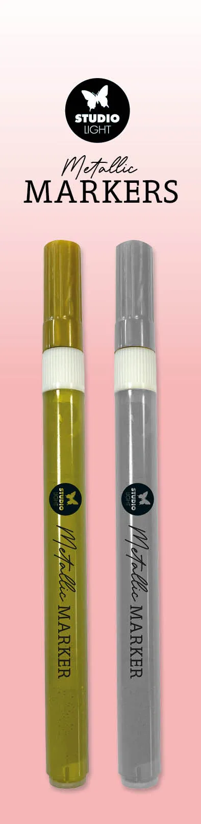 Studio Light Essentials Metallic Markers tusj gull og sølv 2-pk
