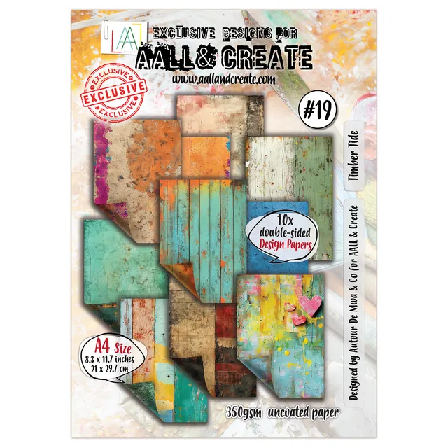 Aall and Create 19 Timber Tide designpapir A4 – 10 ark