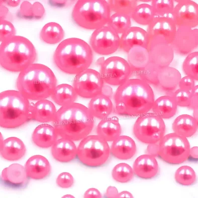 Papirglede Halvperler Rose halvperler 3 g 2–10 mm