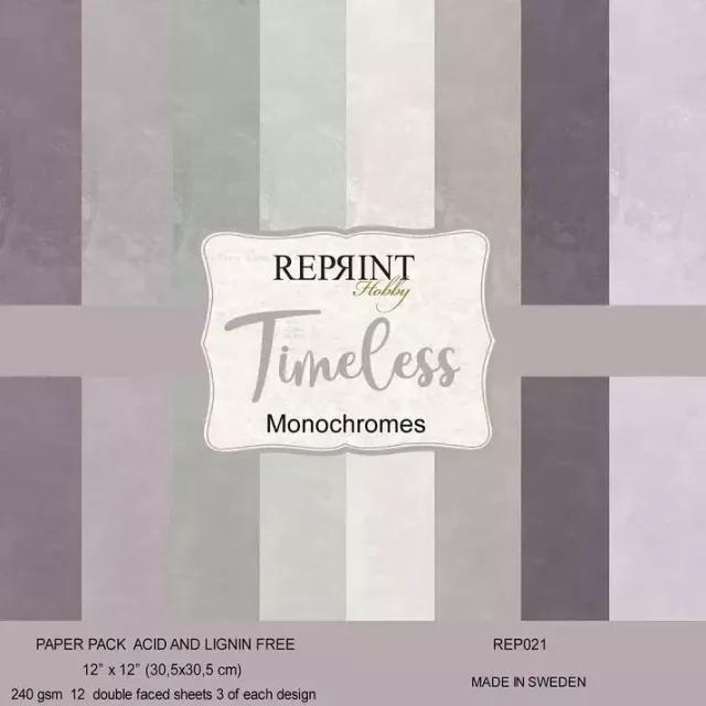 Reprint Timeless Monochromes mønsterpapir 12x12