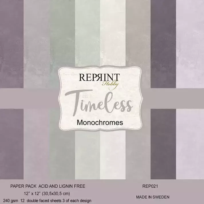 Reprint Timeless Monochromes mønsterpapir 12x12