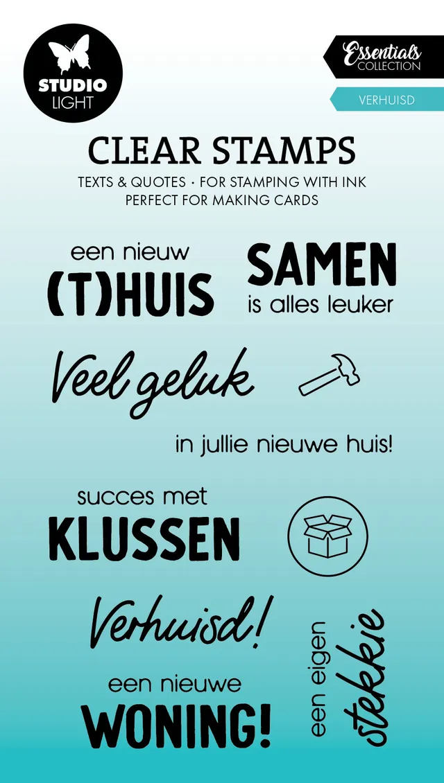 Studio Light Essentials Verhuisd clear stamp nederlandsk