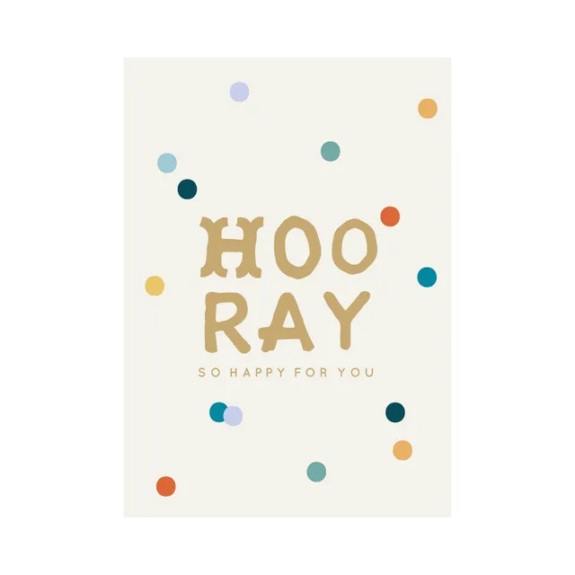 KaiserCraft Congrats gratulasjonskort hooray confetti