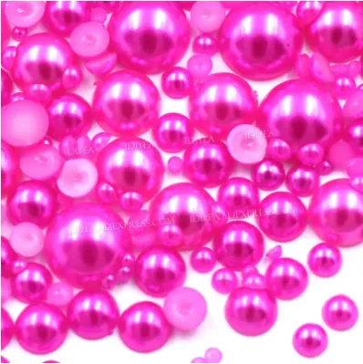 Papirglede Halvperler fuchsia pynt 3 g 2–10 mm