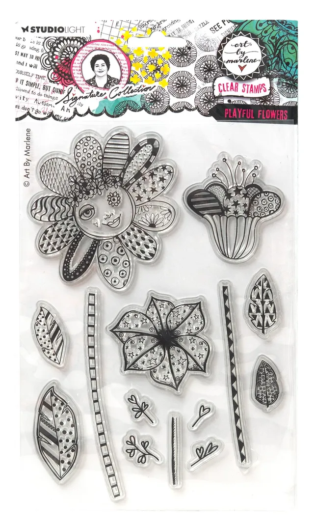 Studio Light Art by Marlene Playful Flowers clear stamp blomster