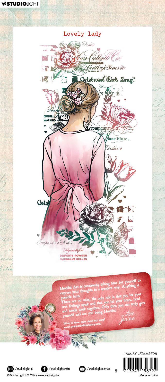 Studio Light Sending You Love Lovely lady stempel stort motiv