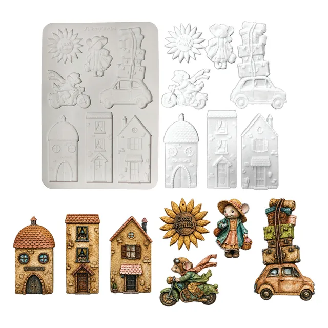 Stamperia Cozy Family Birds silikonform A5 fugler