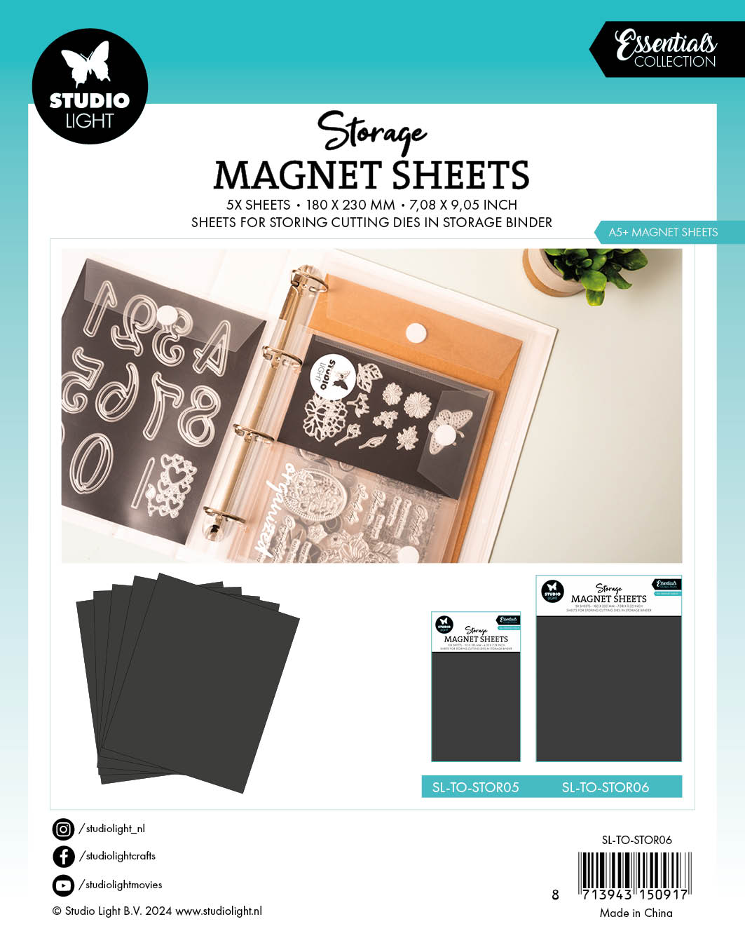 Studio Light Essentials magnetark oppbevaring A5+ 5-pakning