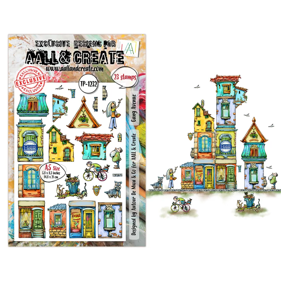 Aall and Create TP-1232 Gang Avenue stempelsett A5 clear
