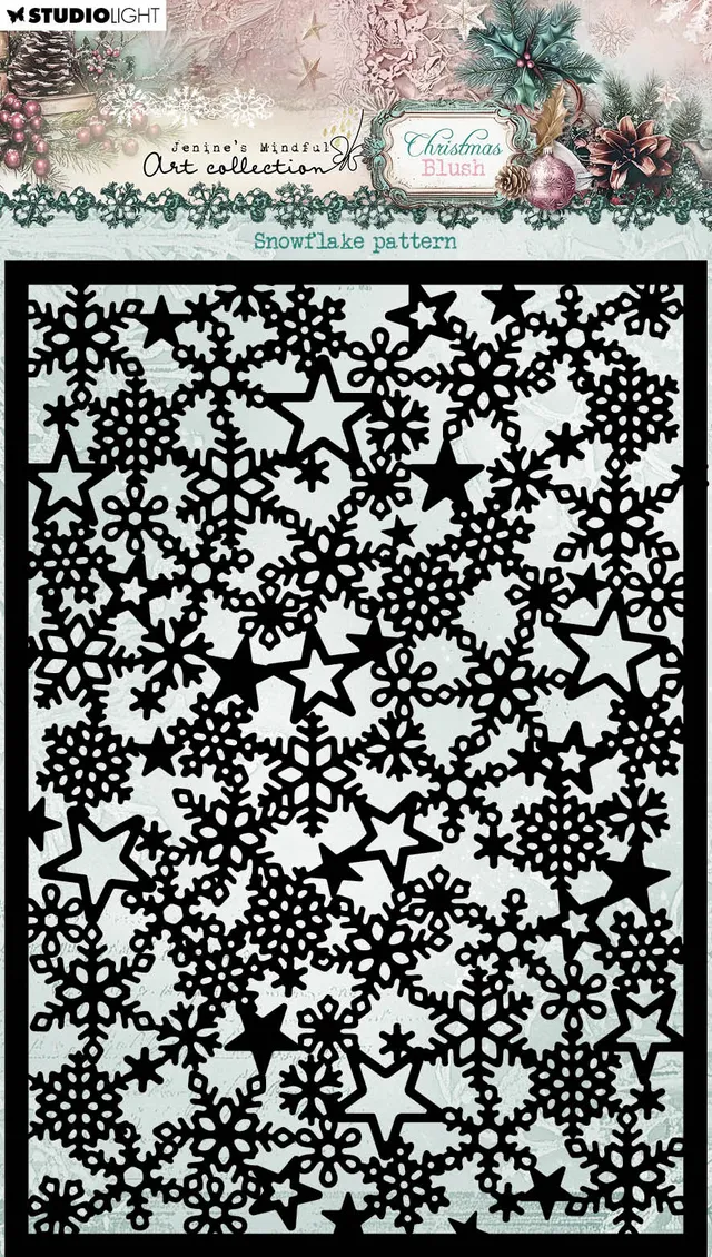 Studio Light Snowflake Pattern sjablong jul A5