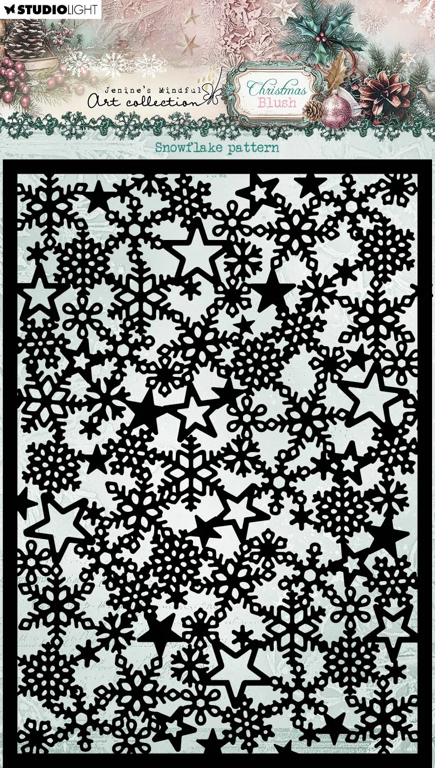 Studio Light Snowflake Pattern sjablong jul A5