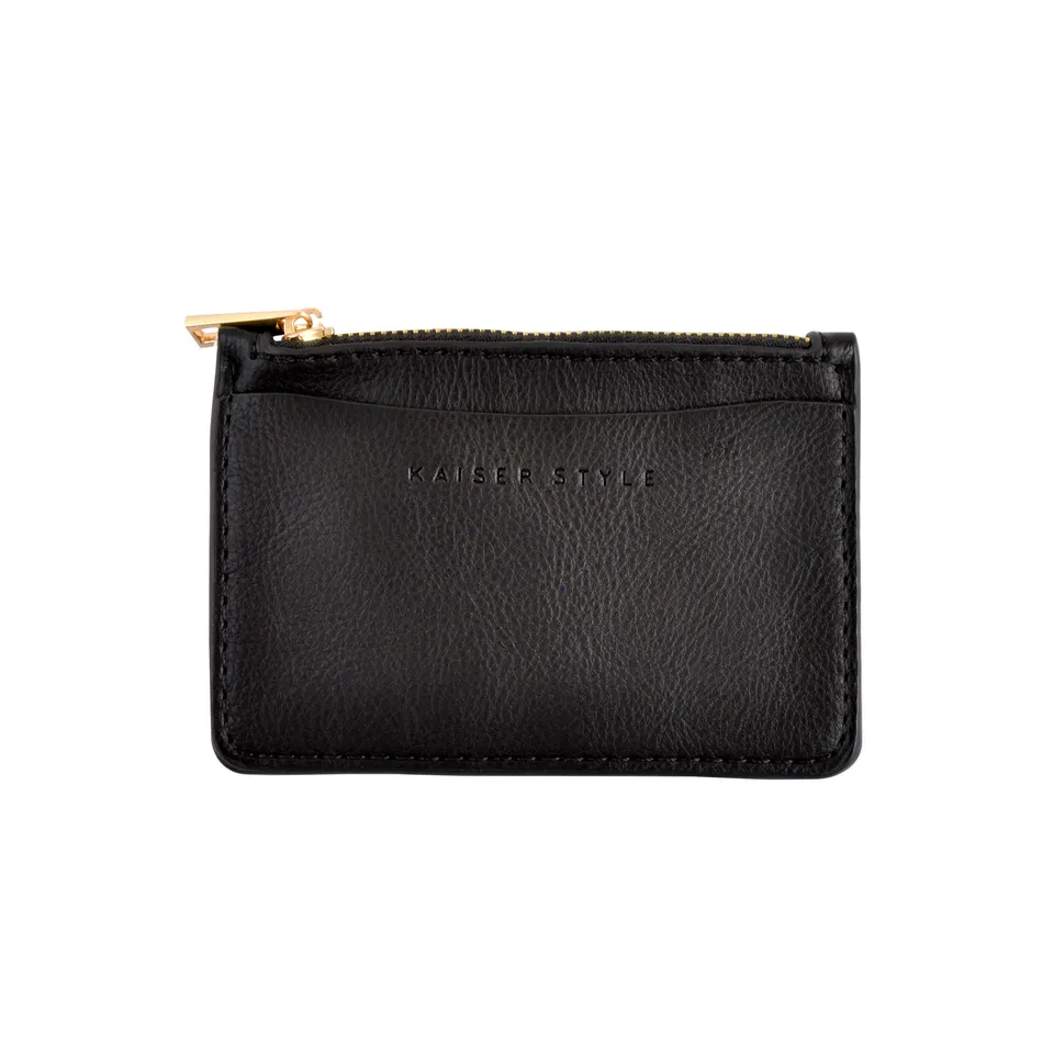KaiserCraft Card Pouch kortholder svart PU-skinn glidelås
