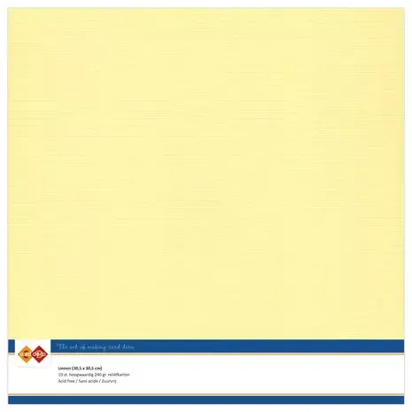 Korthobby Linen Cardstock Light Yellow kartong lys gul