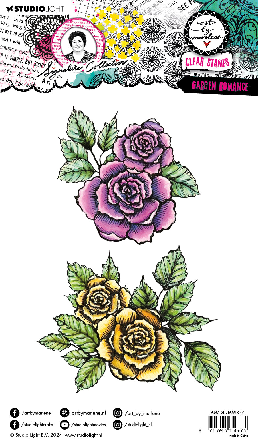 Studio Light Art by Marlene Garden Romance stempel 153x265