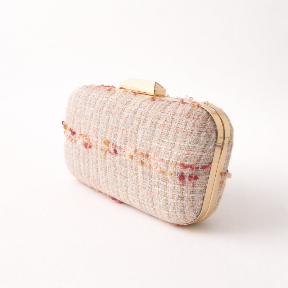 K&Co. Petal Series Boucle Clutch clutch rosa med kjedestropp