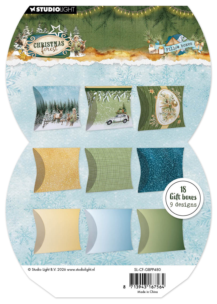 Studio Light Christmas Forest papirblokk pillowbox 18 ark