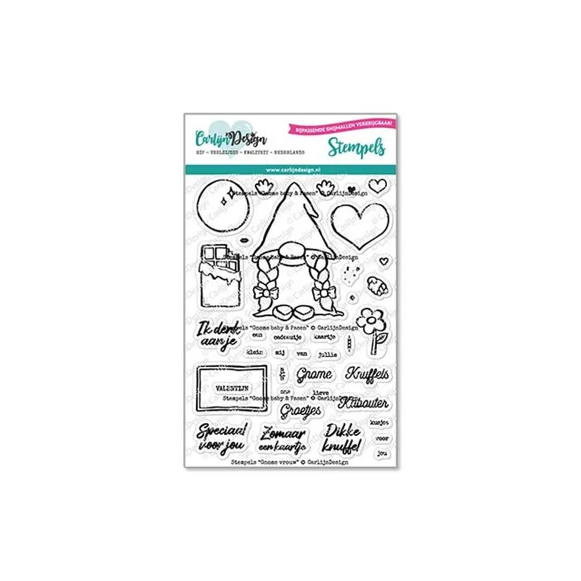CarlijnDesign Gnome CDST-0096 stempelsett dame A6