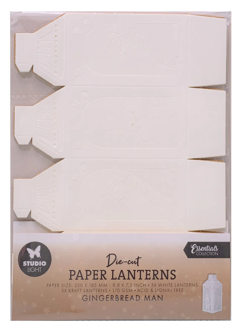 Studio Light Essentials Gingerbread man papirblokk 10 ark dieskutt