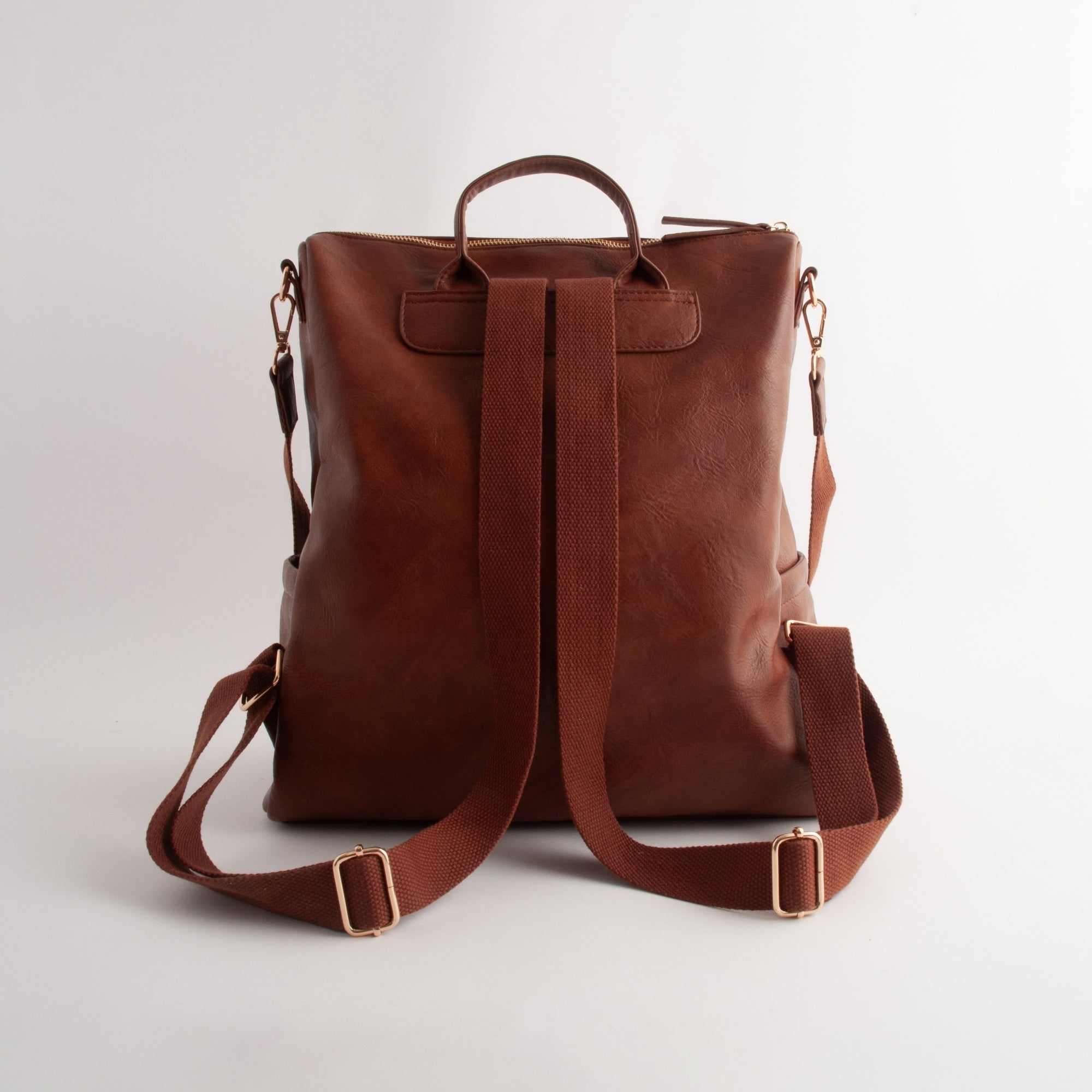 KaiserCraft Messenger ryggsekk tan kunstskinn stor