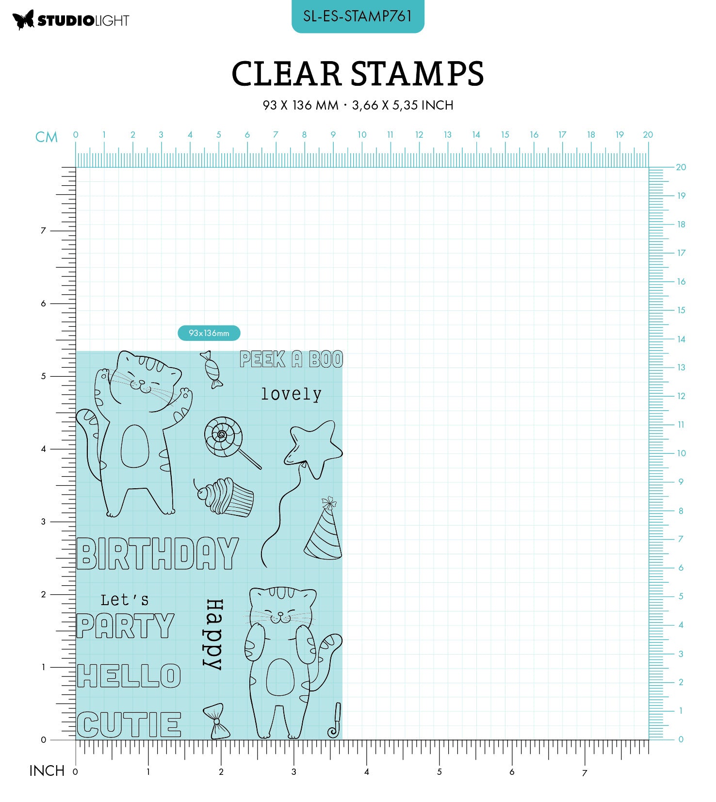 Studio Light Essentials Peek A Boo Slider clear stamp