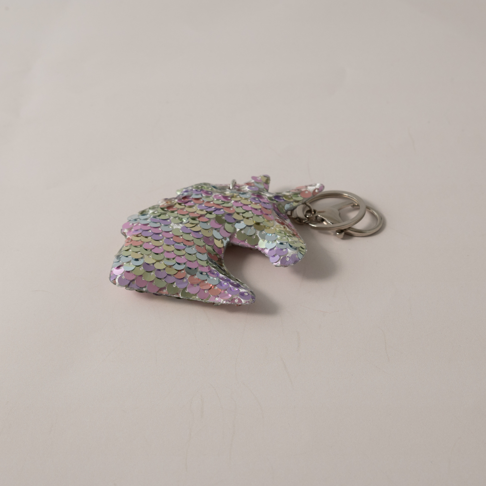 KaiserCraft nøkkelring paljett enhjørninghode rosa glitter