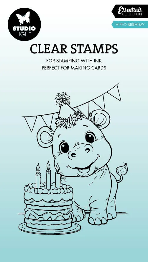 Studio Light Essentials Hippo Birthday stempelsett bursdag