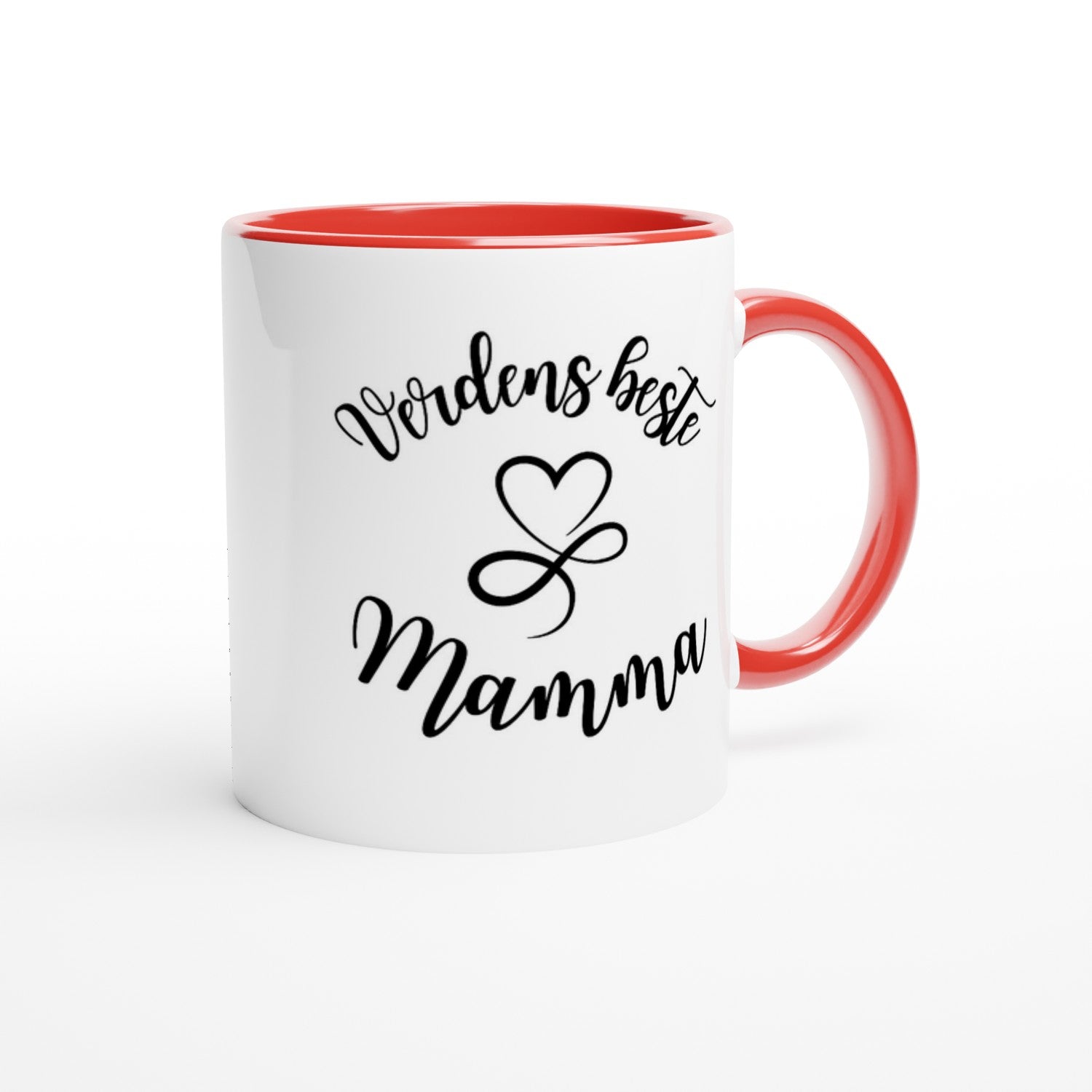 Papirglede Verdens beste Mamma keramisk krus hvit/rød 325 ml