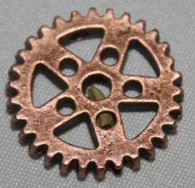 Korthobby Tannhjul 3 metallpynt kobber