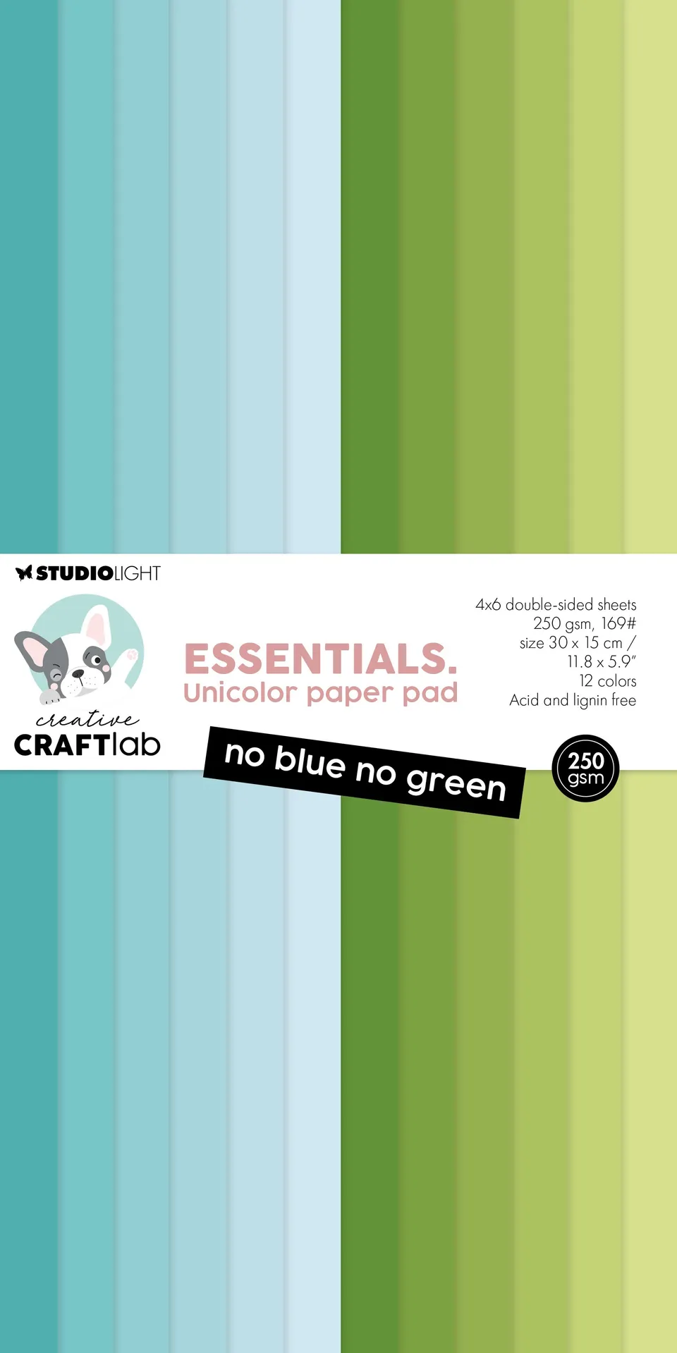 Creative Craftlab Unicolor No blue no green papirblokk 24 ark