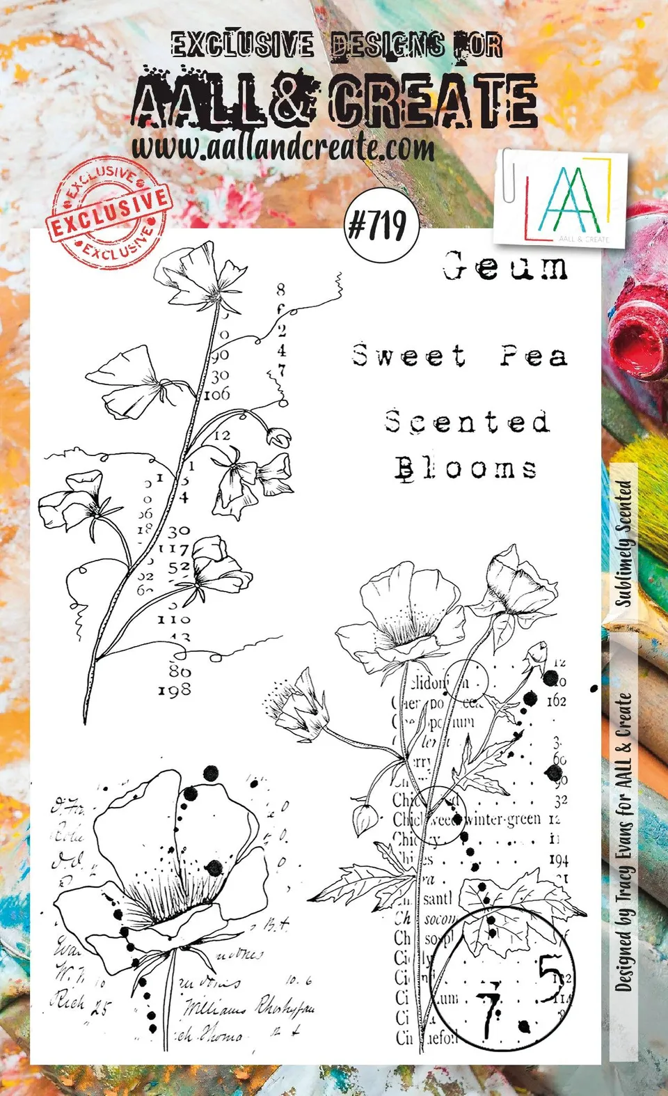 AALL & Create Sublimely Scented 719 stempelsett A6 blomst