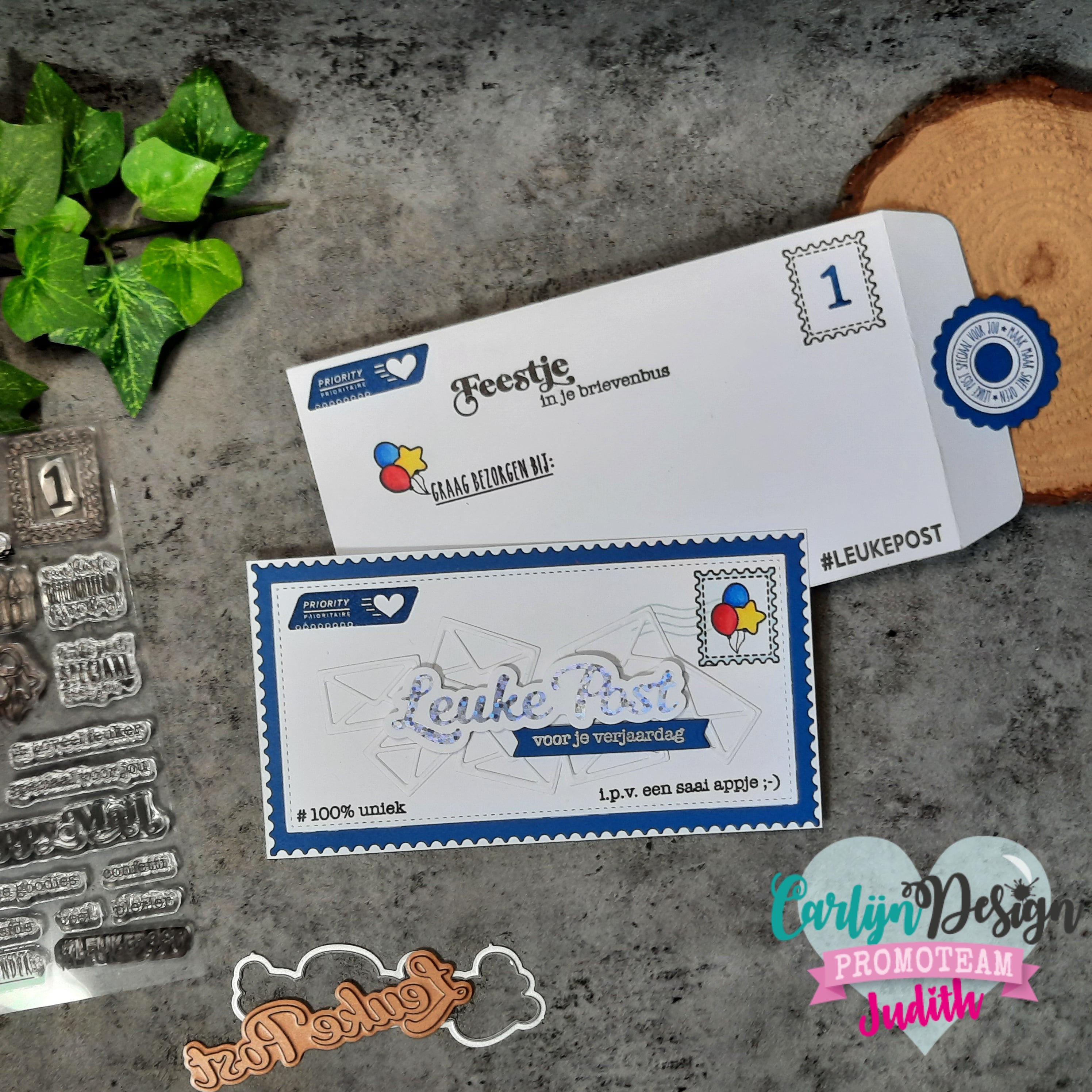 CarlijnDesign Leuke post CDST-0074 stempelsett posttema