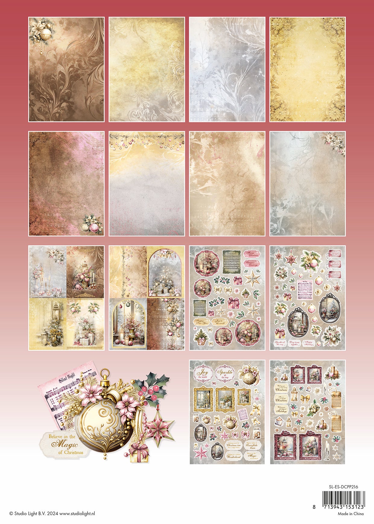 Studio Light Essentials Romantic Christmas papirblokk