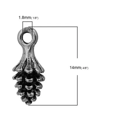 Korthobby liten kongle charm metallpynt