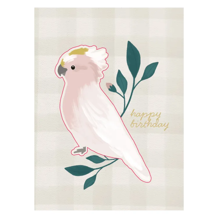 KaiserCraft Bird Song bursdagskort Galah 5x7"