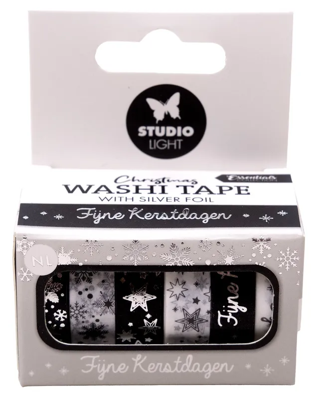 Studio Light Essentials Washi Tape svart/hvit sølv